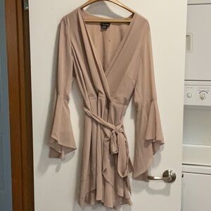 Elegant Blush Wrap Dress
